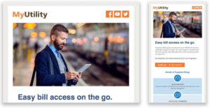 Example of energy utility email campaign for paperless billing