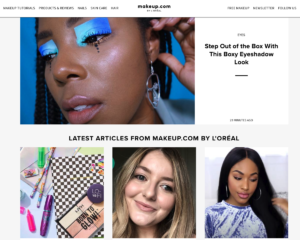 Screen capture of Makeup-dot-com content marketing example