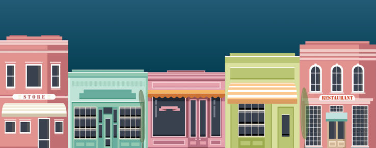 Illustration of small business customer segmentation on main street