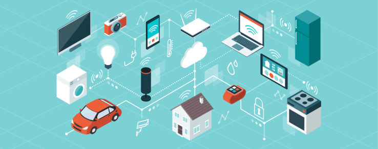 Illustration of smart home technology used by energy utility customers
