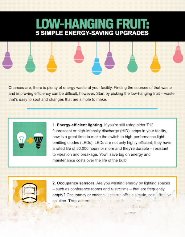 Example of enewsletter content for business customers about energy efficiency