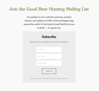 Example of email newsletter from Good Beer Hunting