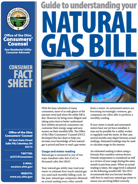 Example of fact sheet that explains the environmental impact of natural gas to consumers