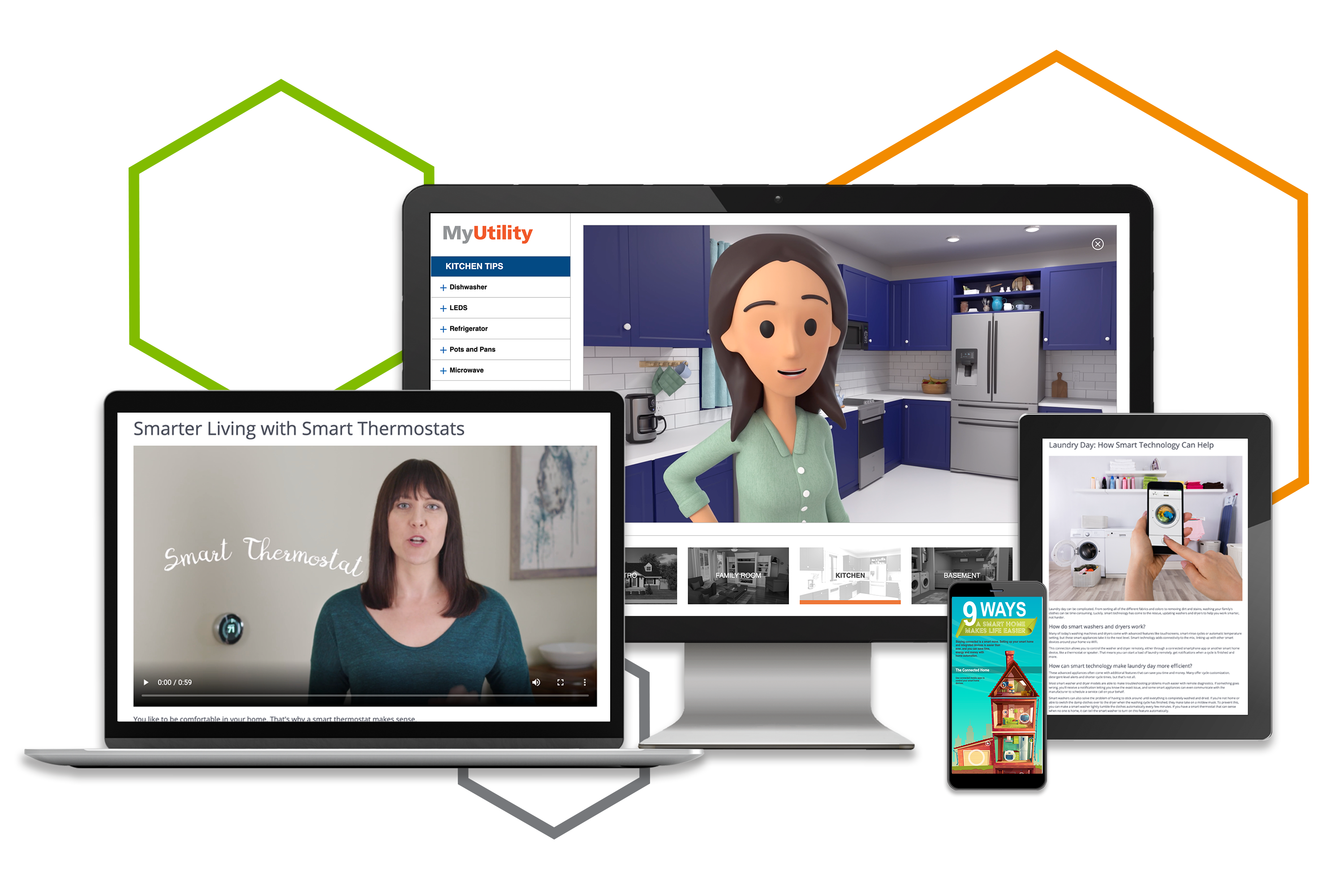 Thumbnail images of content for energy marketplace promotions