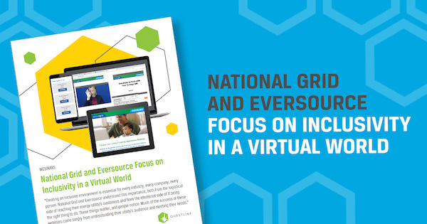 Illustration of case study that reads National Grid and Eversource focus on inclusivity in a virtual world