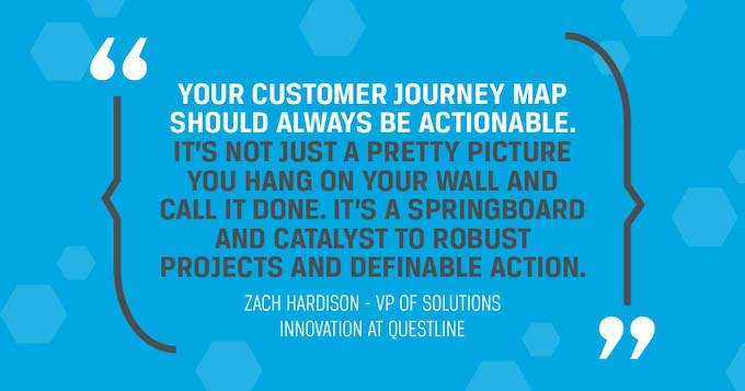 Quotation from Zach Hardison Your customer journey map should always be actionable