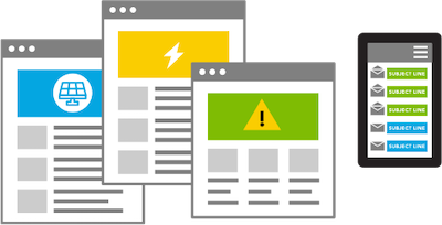 Illustration of capabilities of content marketing platform