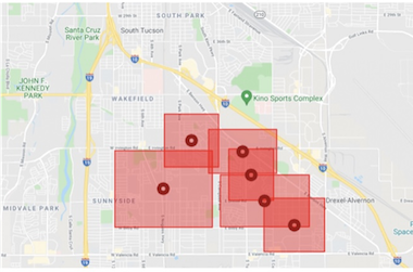 Example of emergency communications outage map