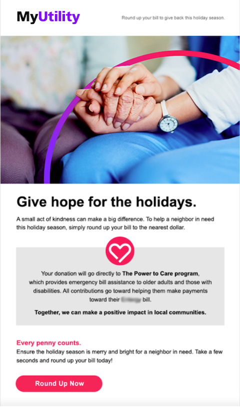 Example of community focused PR email written by an energy copywriter