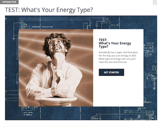 Example of interactive content for energy efficiency education