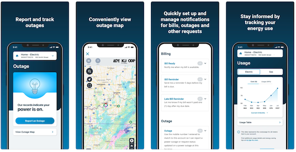 Screenshot example of LG&E and KU utility mobile app to improve energy customer satisfaction