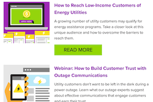 Example of email newsletter for energy utility marketers
