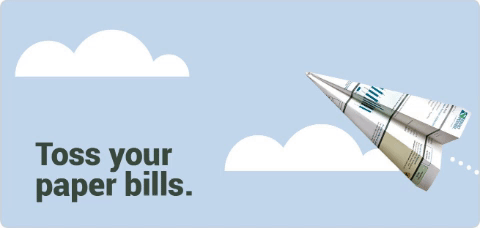 Example of animated gif from a popup ad promoting paperless way of paying utilities