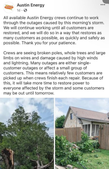 Example of Facebook post for a municipal utility to build customer engagement