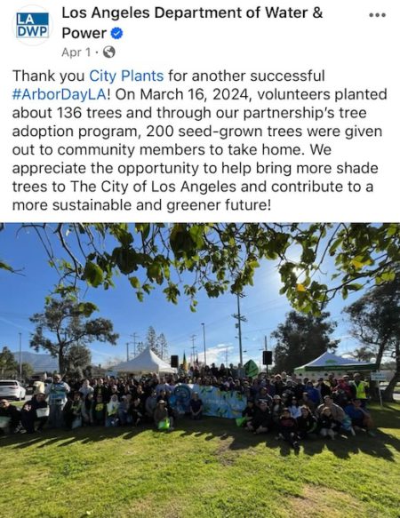 Example of a social media post from a municipal utility event on Facebook