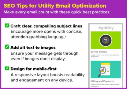 Example of SEO tips for utility email marketing