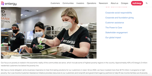 Thumbnail image from utility community assistance webpage