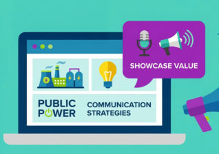 Illustration showcasing the benefits of public power communications