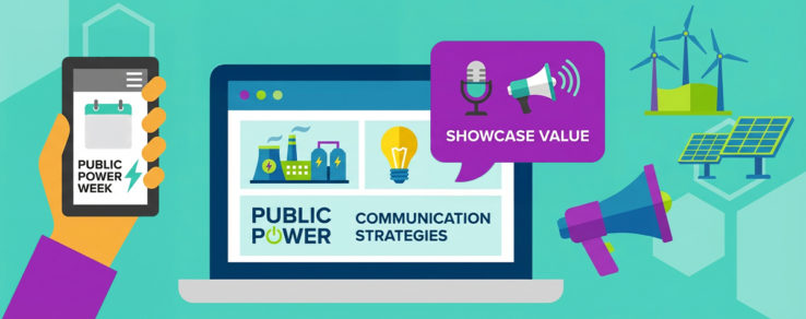Illustration showcasing the benefits of public power communications